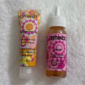 Amika Supernova Cream and Reset Oil Hair Duo Travel Size
